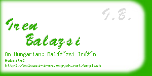 iren balazsi business card